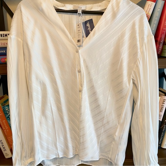 Joie Cadmar NWT Blouse Top in Porcelain White Sz S - Picture 6 of 8